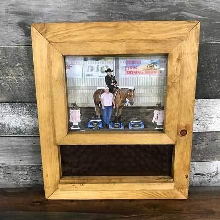 Western Rodeo Belt buckle display with picture frame for sale in Canada
