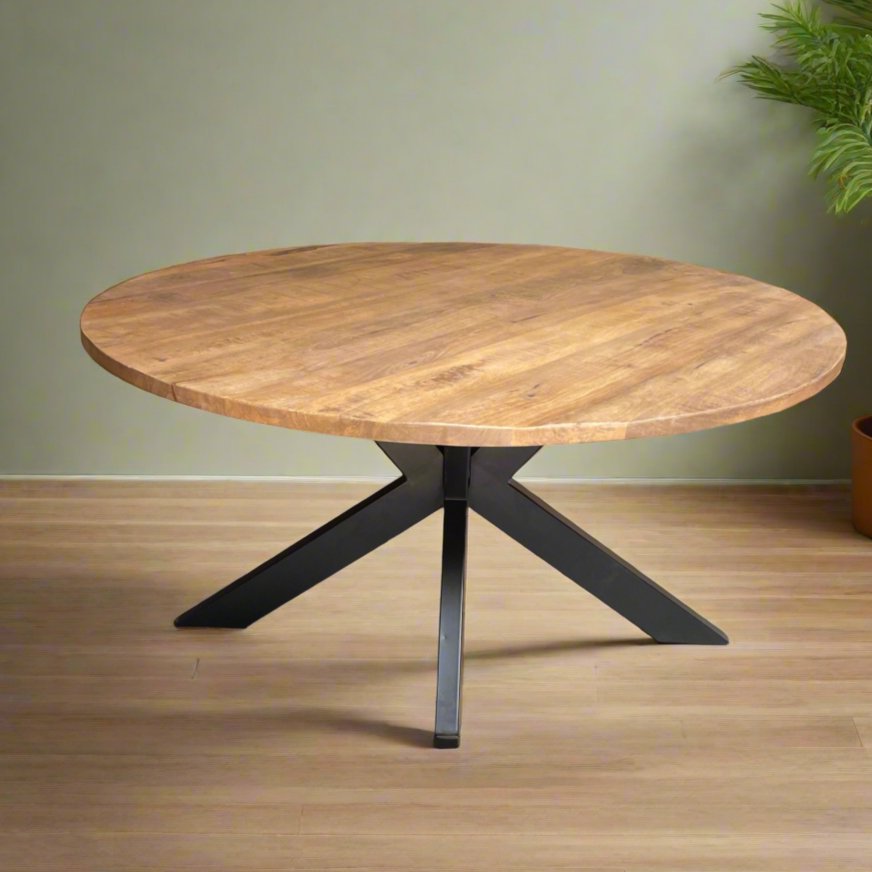 Table à manger ronde Solace de 55 pouces - Rustic Furniture Outlet