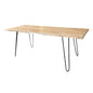 71 inch Embrun Acacia wood Dining Table with hair pin legs - Rustic Furniture Outlet