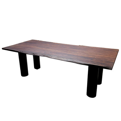 96 inch mango wood dining table with wood legs - Rustic Furniture Outlet