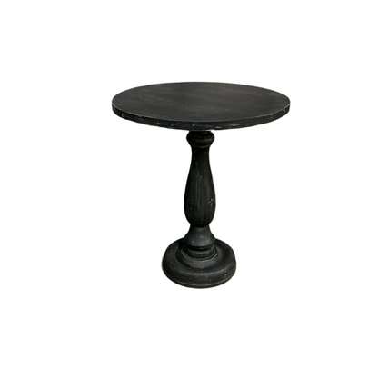 Pedestal black end table