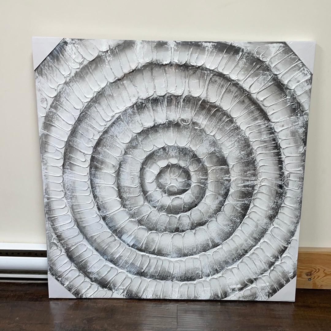 Abstract grey circles painting - Rustic Furniture Outlet