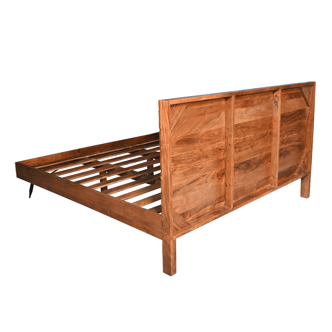 ARIA - King Acacia Wood Bed - Rustic Furniture Outlet