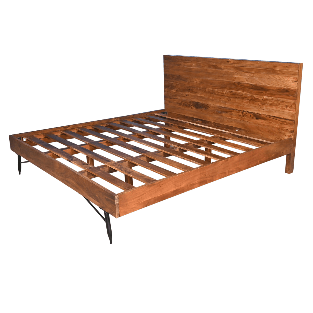 ARIA - King Acacia Wood Bed - Rustic Furniture Outlet