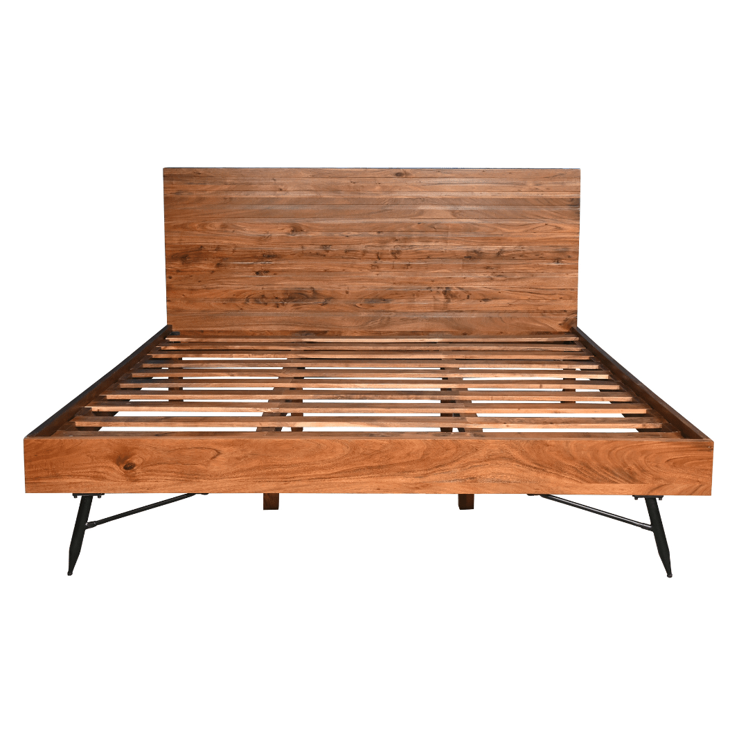 ARIA - King Acacia Wood Bed - Rustic Furniture Outlet