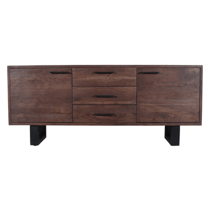 ASIA - Wide 3 Drawer, 2 doors Acacia Wood Sideboard - Rustic Furniture Outlet