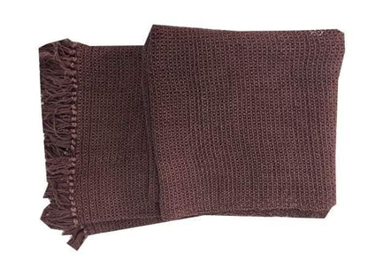 Burgundy knitted throw - Rustic Furniture Outlet