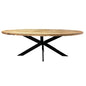 Cartier 91 inch Natural Oval Mango wood dining table - Rustic Furniture Outlet