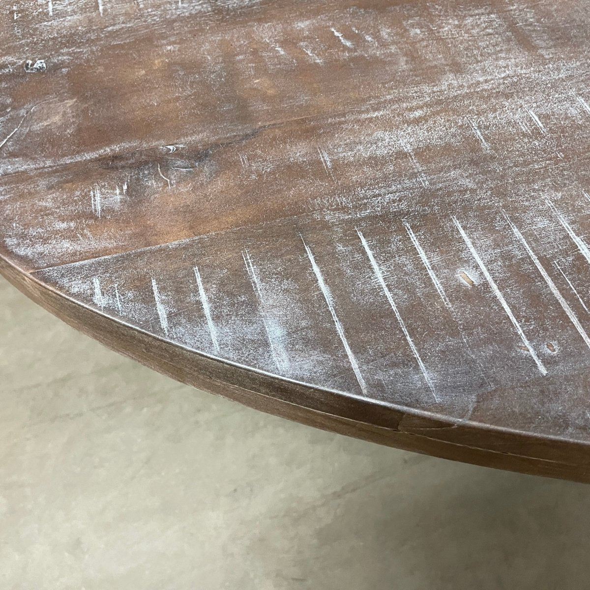 Cartier 91 inch Weathered Oval Mango wood dining table - Rustic Furniture Outlet