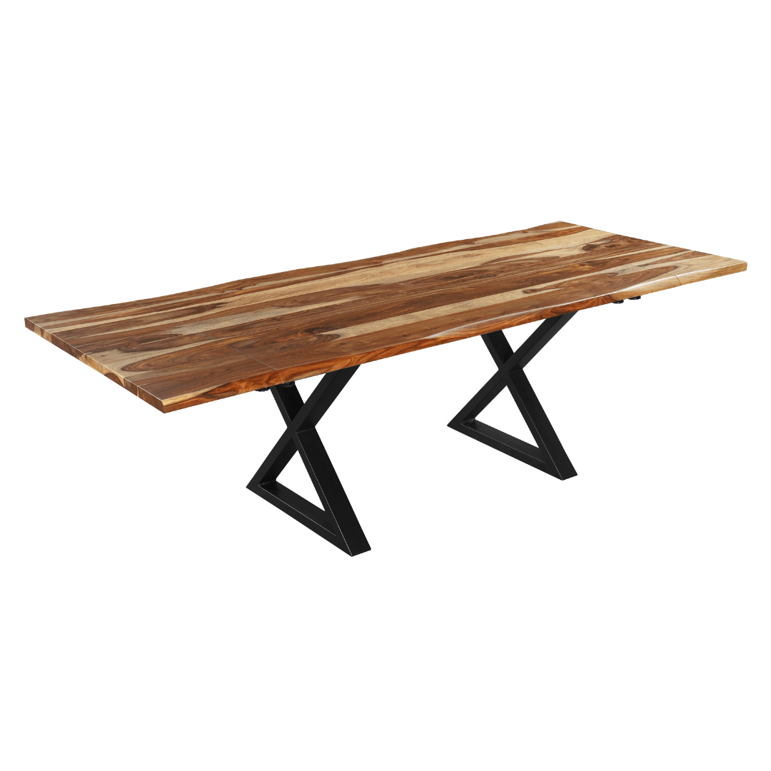 COLTON - Extendable Solid Rosewood Dining Table, 64 inch - 94 inch - Rustic Furniture Outlet