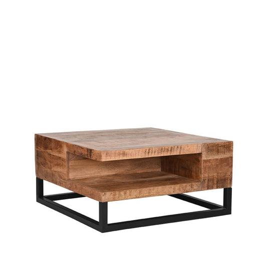 Cube Mango Wood Coffee Table - Rustic Furniture Outlet