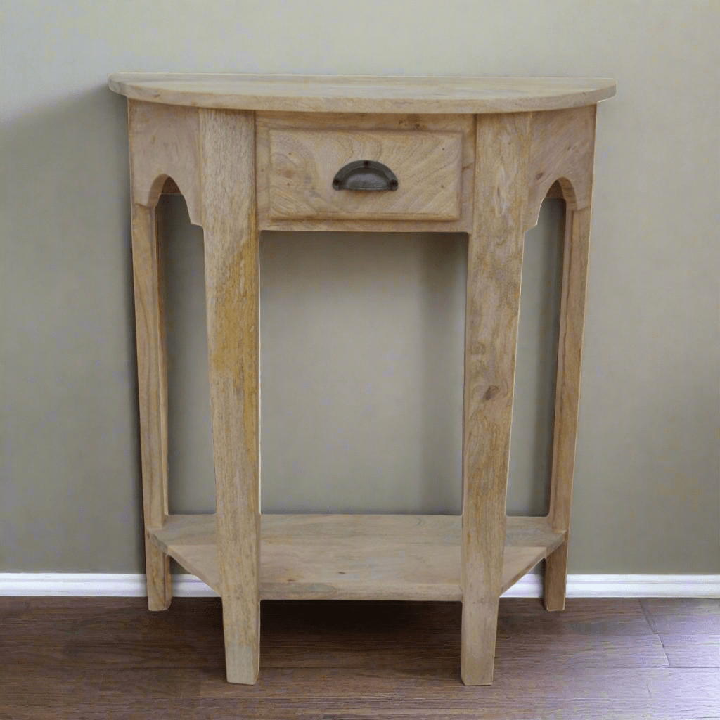 Demi lune console table - Rustic Furniture Outlet