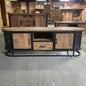 Dundas industrial Rustic Mango wood TV Stand - Rustic Furniture Outlet