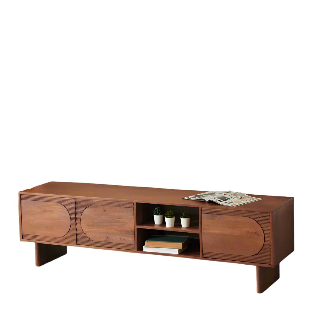 ELLIPSE - Mango Wood TV Unit - Rustic Furniture Outlet