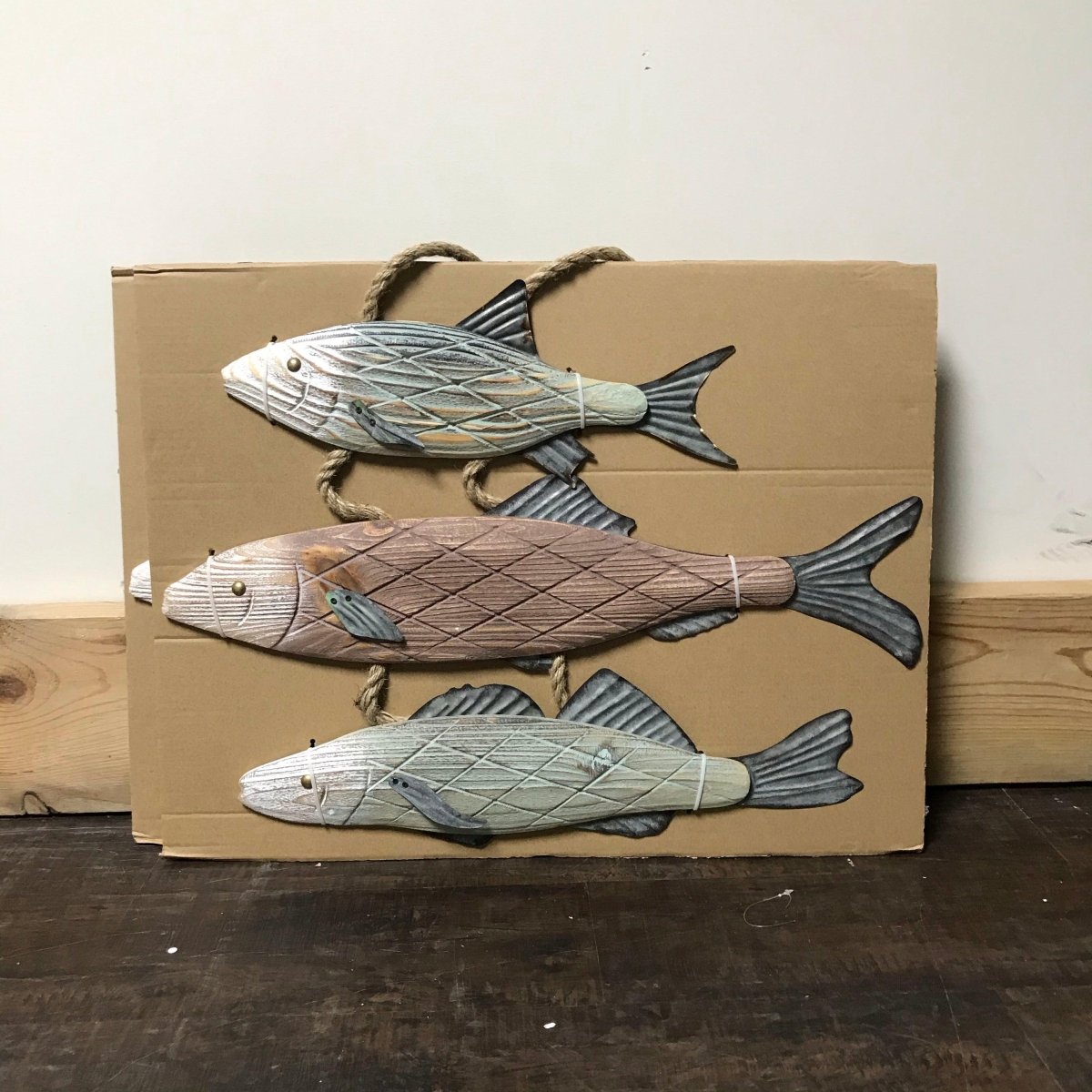 Hanging wall wooden fish - Rustic Furniture Outlet