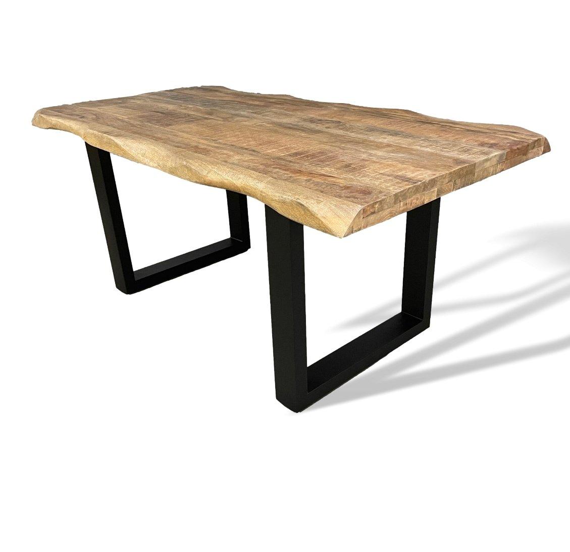 Haynes Natural Live Edge Mango Dining Table - Rustic Furniture Outlet