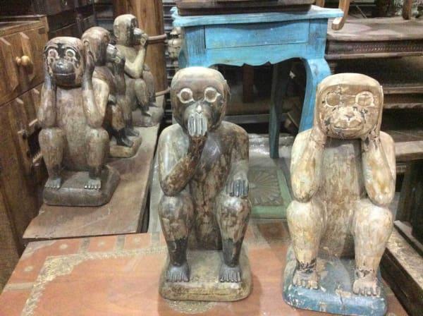 HEAR NO EVIL - SEE NO EVIL MONKEYS - Rustic Furniture Outlet