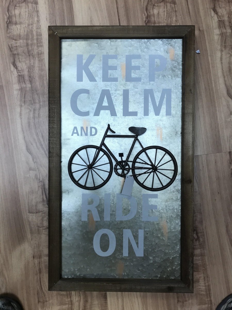 Keep calm and Ride on frame - Rustic Furniture Outlet