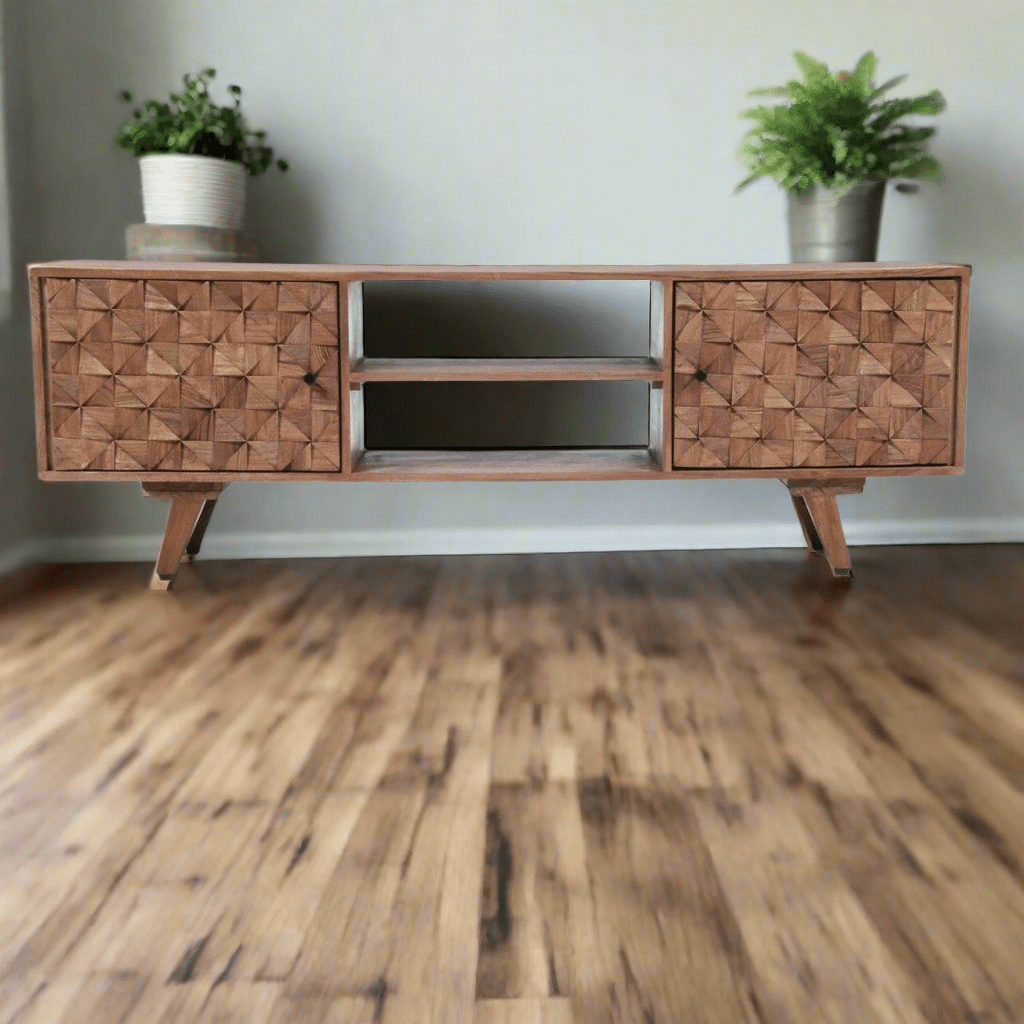 Kenya Acacia wood TV Stand - Rustic Furniture Outlet