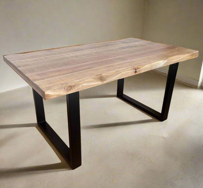 Kollbrunn Natural Live Edge Mango Dining Table - Rustic Furniture Outlet