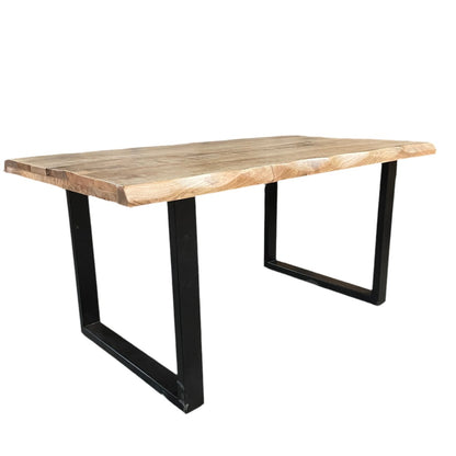 Kollbrunn Natural Live Edge Mango Dining Table - Rustic Furniture Outlet