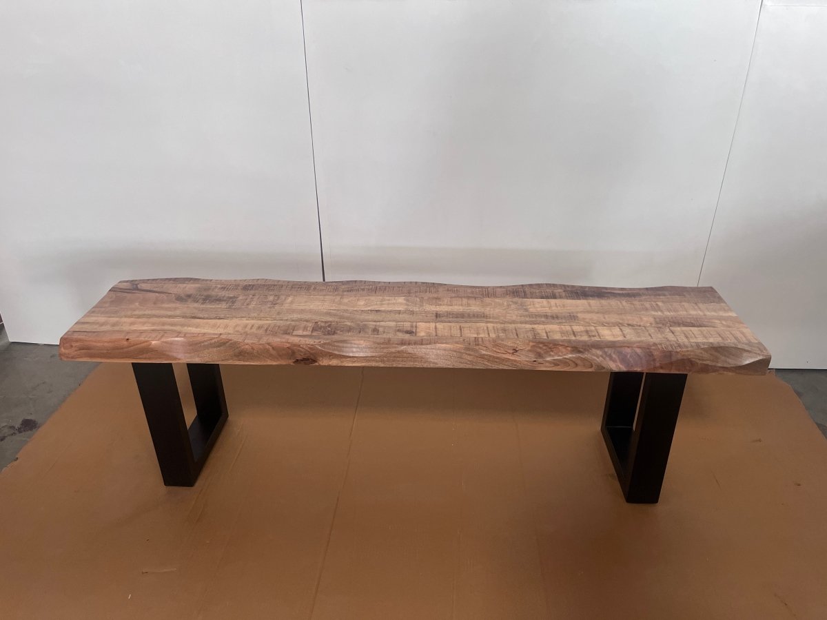 Kollbrunn Natural mango wood bench - Rustic Furniture Outlet