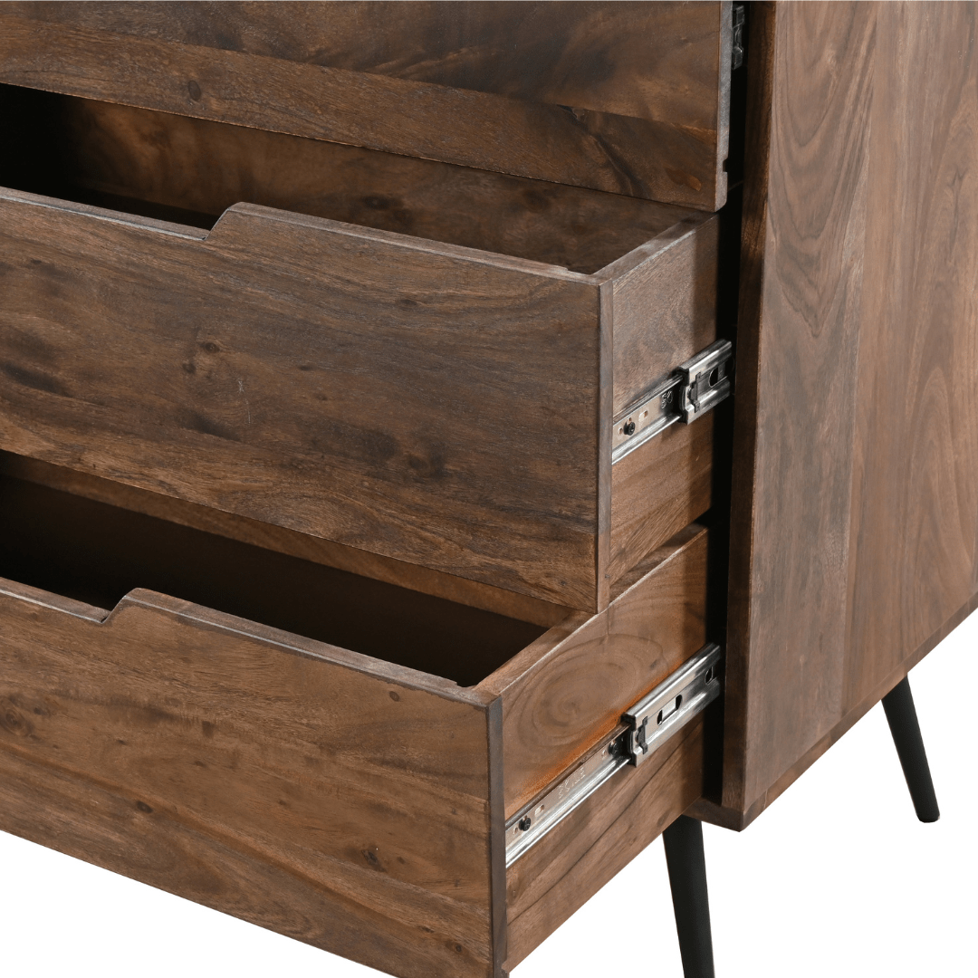 MADRID - Acacia Wood 6 Drawer Dresser - Rustic Furniture Outlet