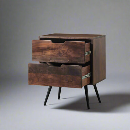 MADRID - Acacia Wood Nightstand - Rustic Furniture Outlet