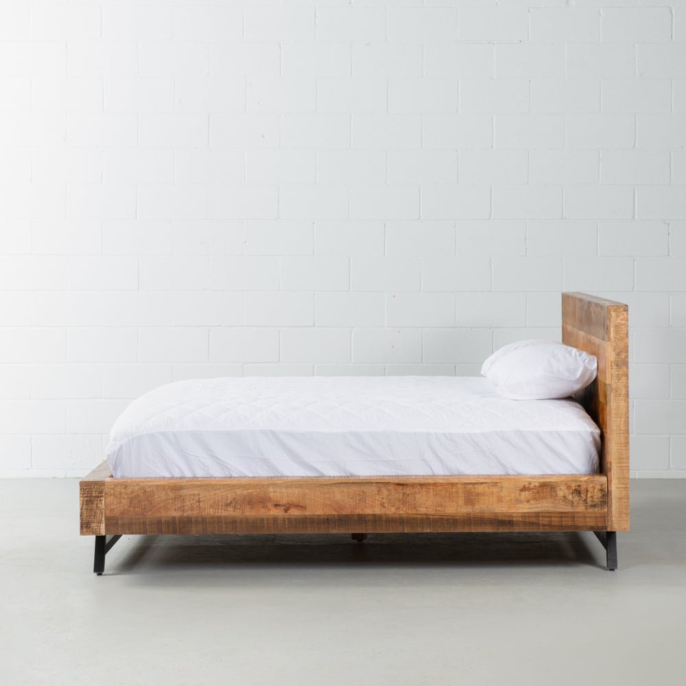 MAURA - Mango Wood Bed - Rustic Furniture Outlet