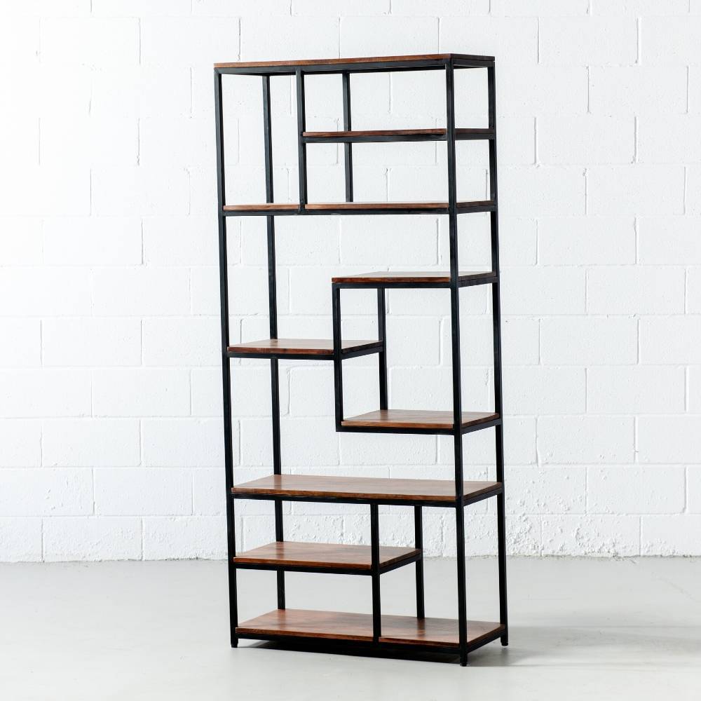 MEDELLIN - Acacia Wood Open Bookcase - Rustic Furniture Outlet