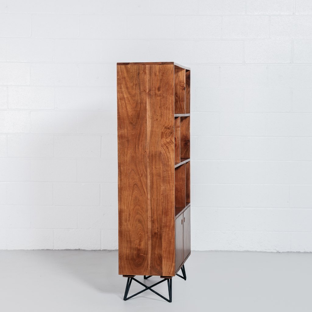 NAPLES - Modern Acacia Wood Bookshelf - Rustic Furniture Outlet