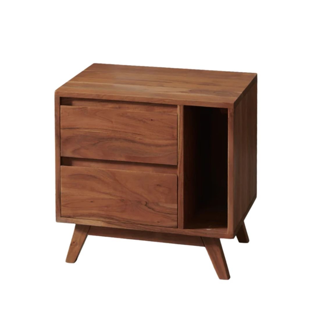 OSAKA - Acacia Wood Nightstand - Rustic Furniture Outlet