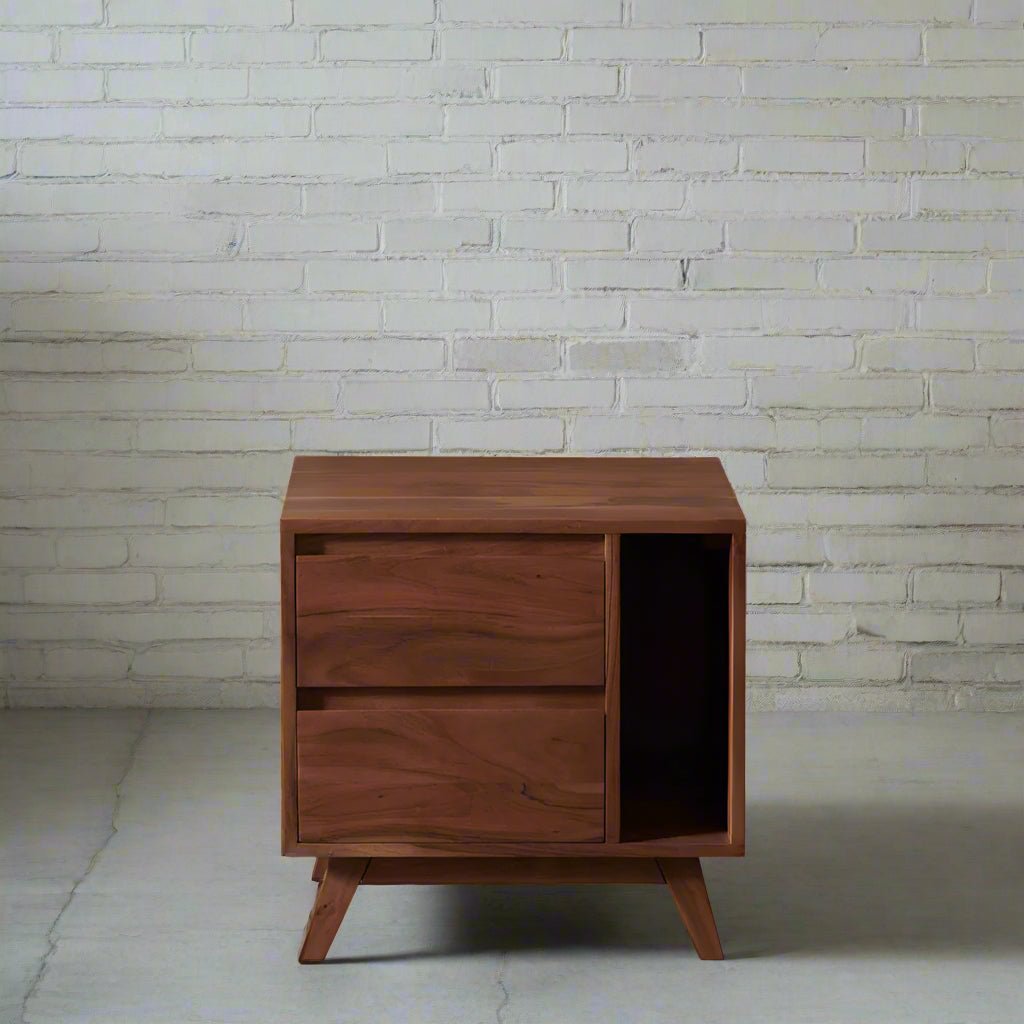 OSAKA - Acacia Wood Nightstand - Rustic Furniture Outlet