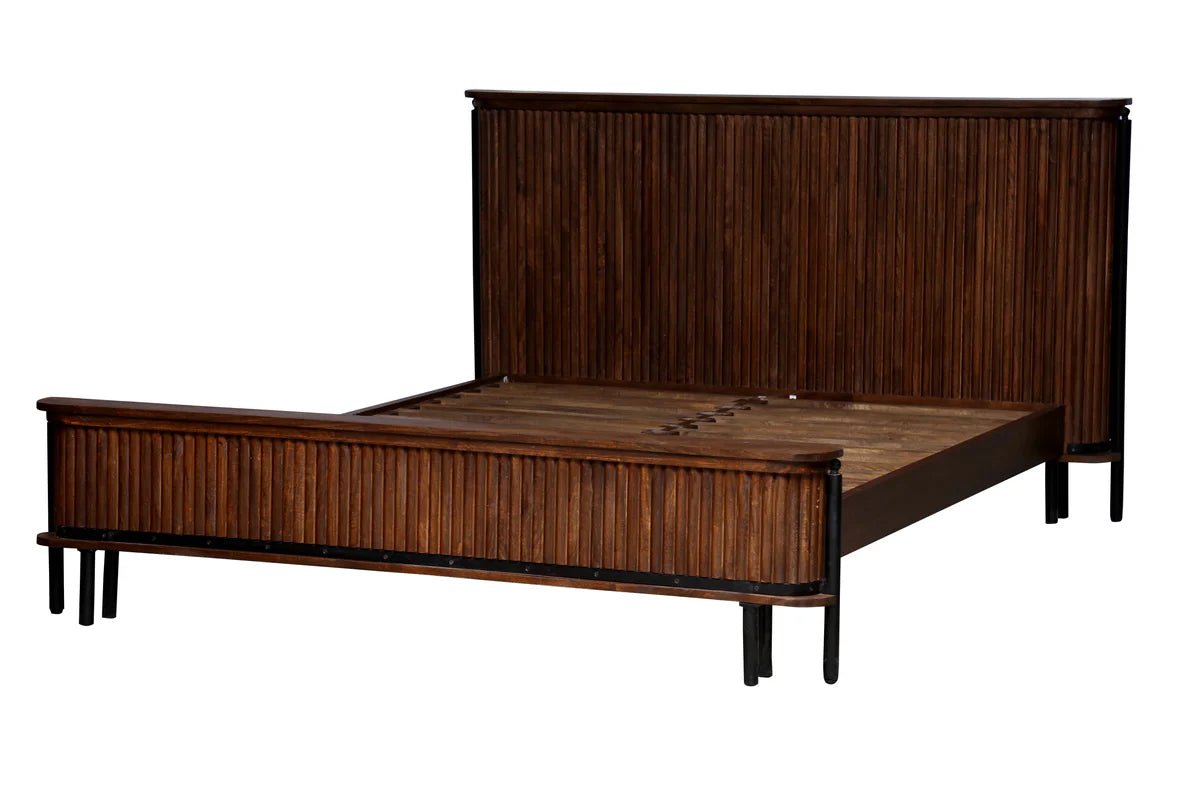 OVAL - Solid Mango mid century modern Queen Bed - Rustic Furniture Outlet