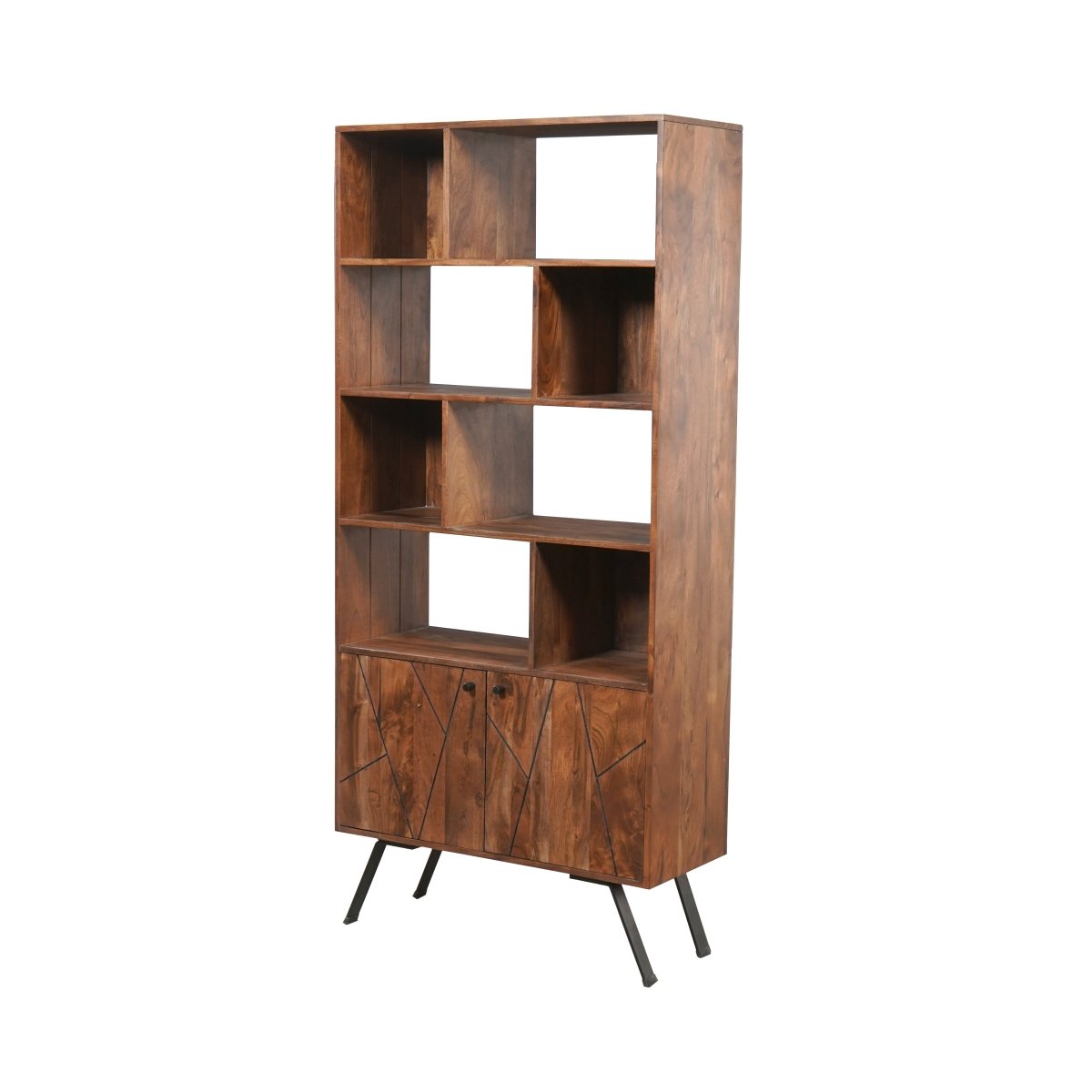 PALMA - Acacia Wood Bookcase - Rustic Furniture Outlet