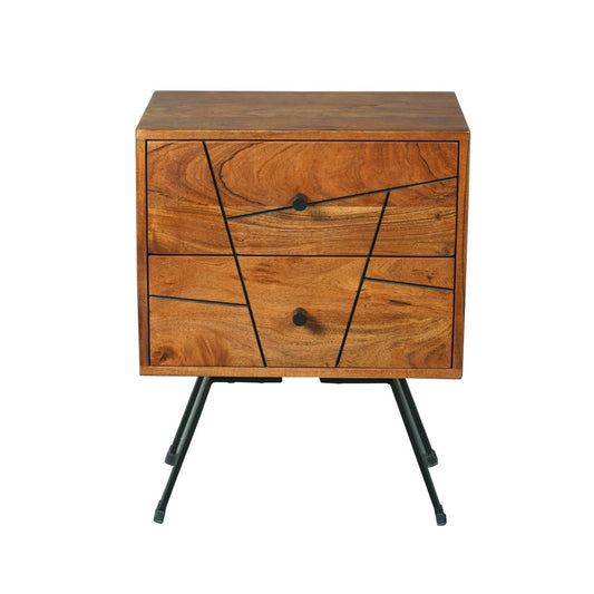 PALMA - Acacia wood Nightstand - Rustic Furniture Outlet