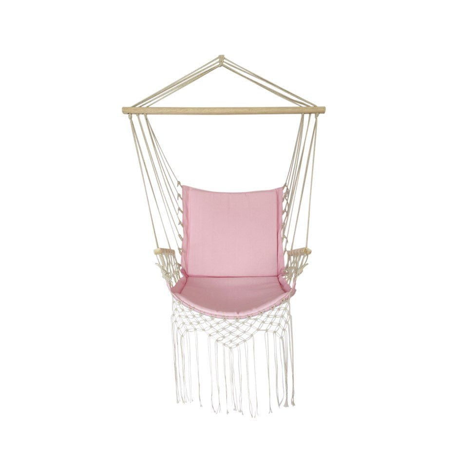 Polycotton Padded Hammock Chair with Spreader Bar - Pink - Rustic Furniture Outlet