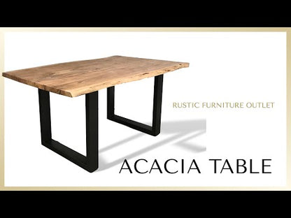 71 inch Yosemite live edge acacia wood dining table with U legs