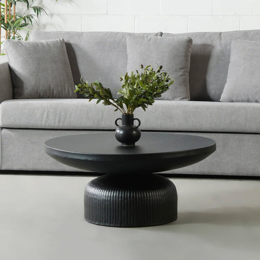 RAE - Black Metal Coffee Table - Rustic Furniture Outlet