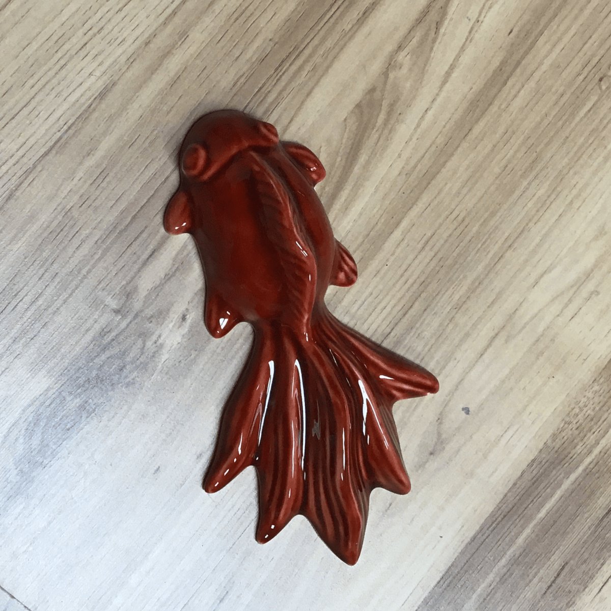 RED CERAMIC FISHY - Rustic Furniture Outlet