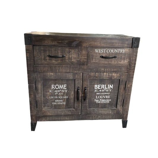 Rome - Berlin Chocolate Mango wood buffet - Rustic Furniture Outlet