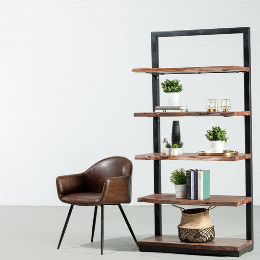 ROSWELL - Live Edge Acacia Bookcase - Rustic Furniture Outlet