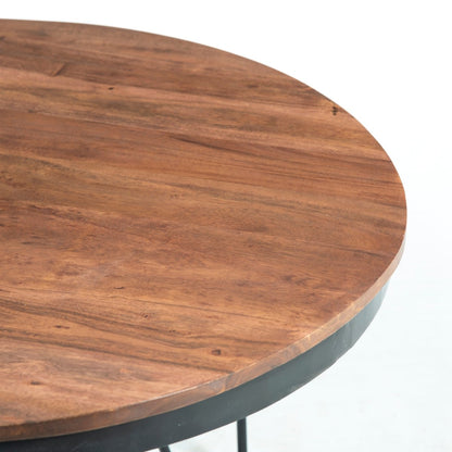 RUDOLPH - Round Acacia Wood Coffee Table - Rustic Furniture Outlet