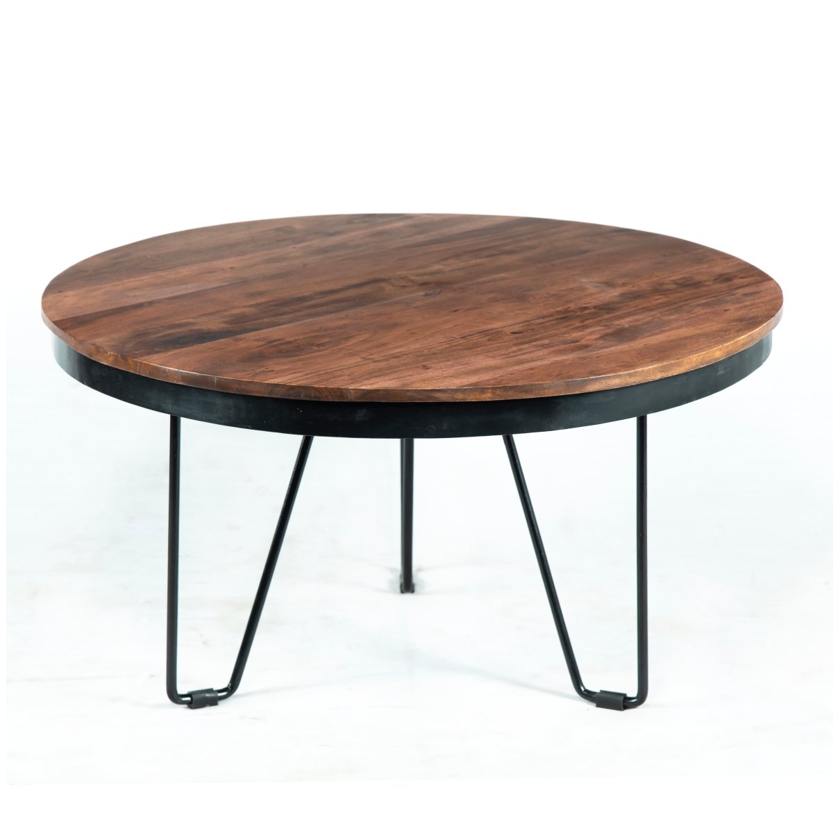 RUDOLPH - Round Acacia Wood Coffee Table - Rustic Furniture Outlet