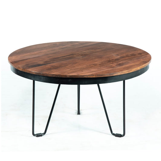 RUDOLPH - Round Acacia Wood Coffee Table - Rustic Furniture Outlet