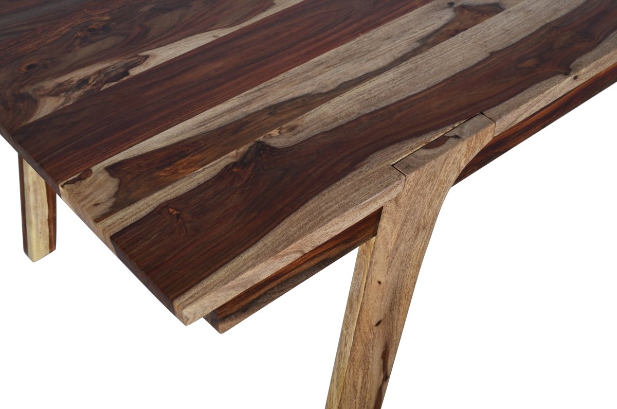 SARI - Handmade Sheesham Wood Dining Table in Natural - Rustic Furniture Outlet