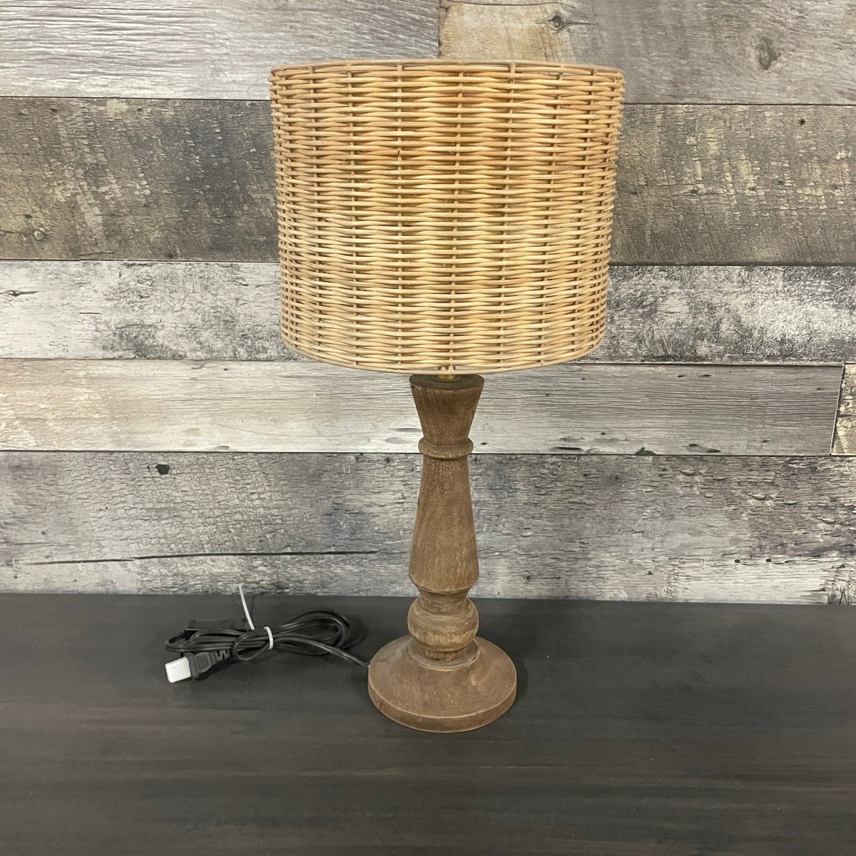 Sawana Boho Table Lamp with Rattan Lamp Shade - Rustic Furniture Outlet