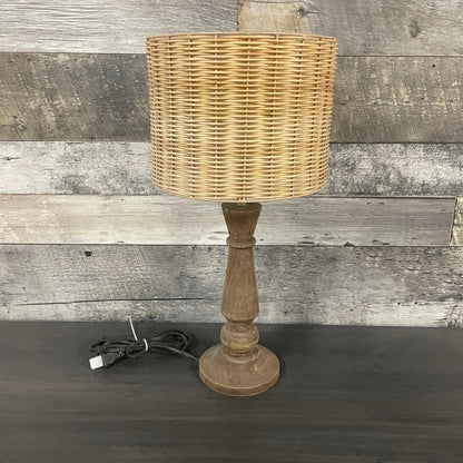 Sawana Boho Table Lamp with Rattan Lamp Shade - Rustic Furniture Outlet