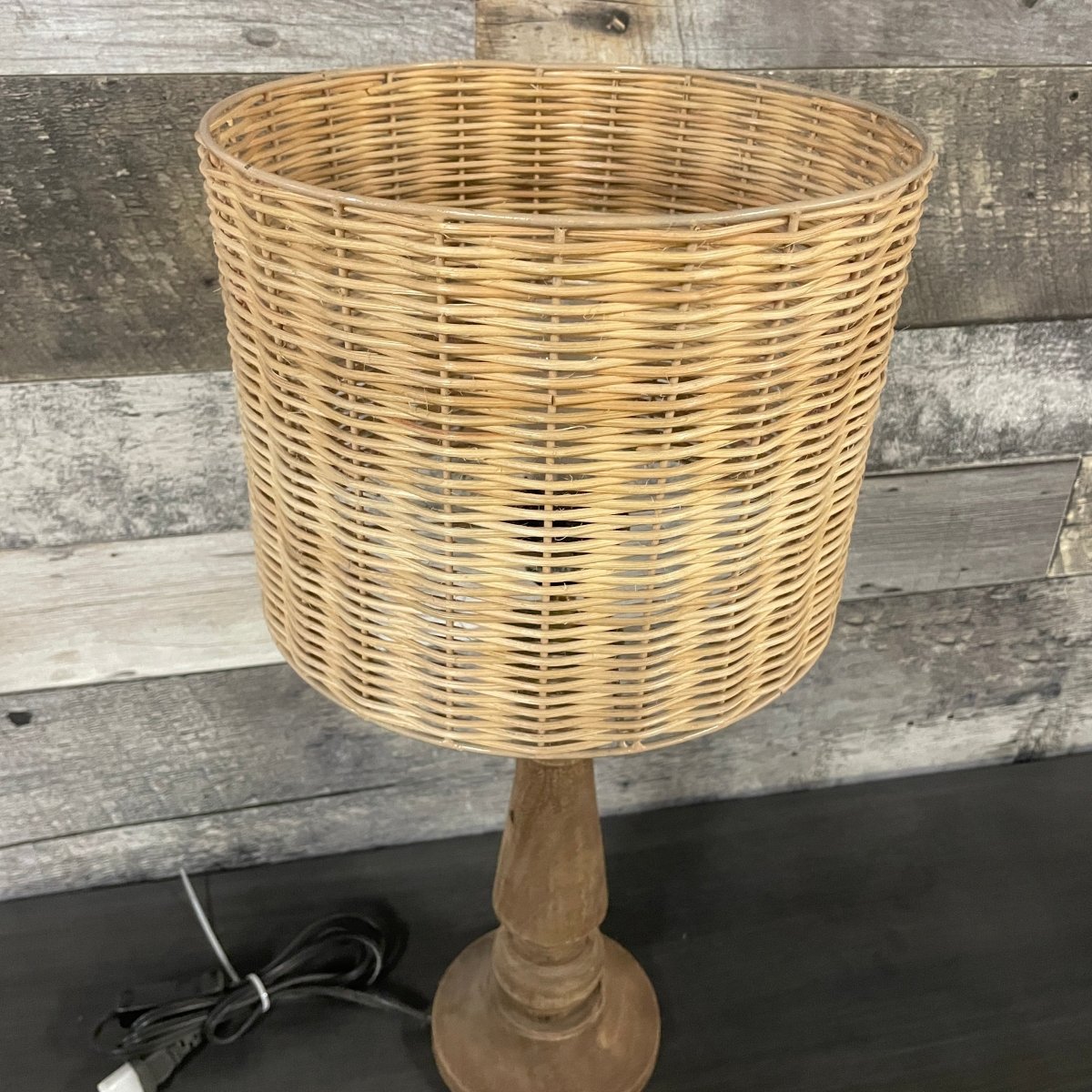 Sawana Boho Table Lamp with Rattan Lamp Shade - Rustic Furniture Outlet