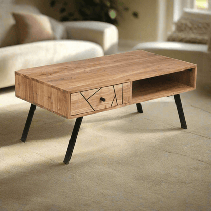 Scott Acacia wood Coffee Table - Rustic Furniture Outlet